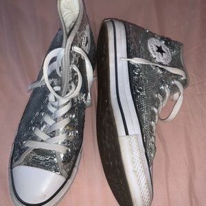 sequin high top converse